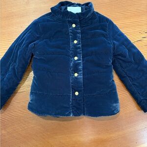 Janie and Jack Navy Velvet Puffer Jacket